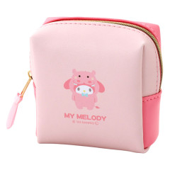 Japan Sanrio Square Mini Pouch - My Melody / Animal Headgear