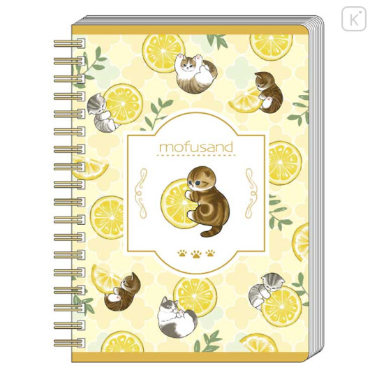 Japan Mofusand B6 Twin Ring Notebook - Fruit Cat / Lemon - 1