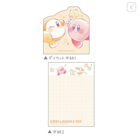 Japan Kirby Die-cut Mini Notepad - Waddle Dee / Star - 2