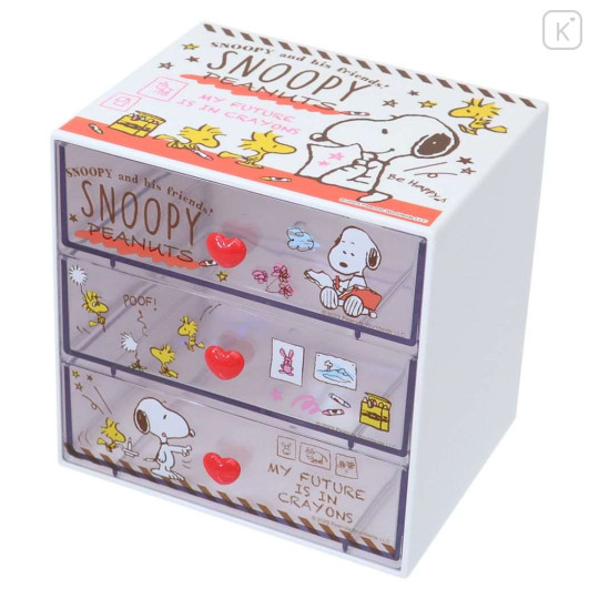 Japan Peanuts Chest Drawer - Snoopy & Woodstock : White Drawing - 1