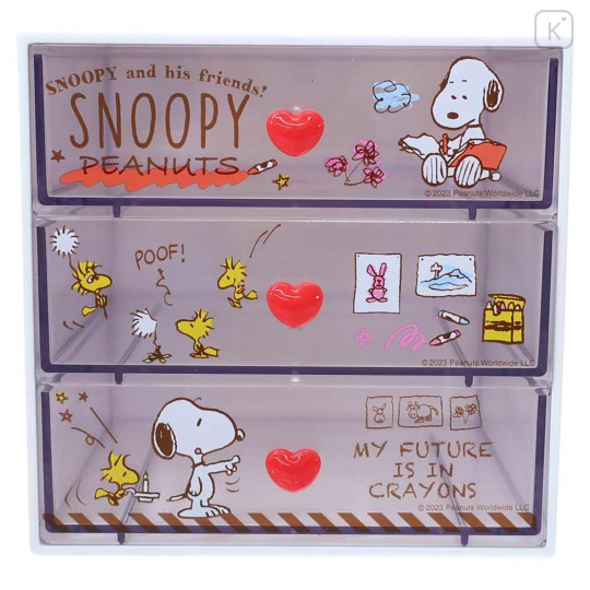 Japan Peanuts Chest Drawer - Snoopy & Woodstock : White Drawing - 2