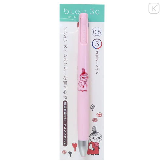 Japan Moomin bLen 3C 3 Color Ballpoint Multi Pen - Little My / Pink - 4