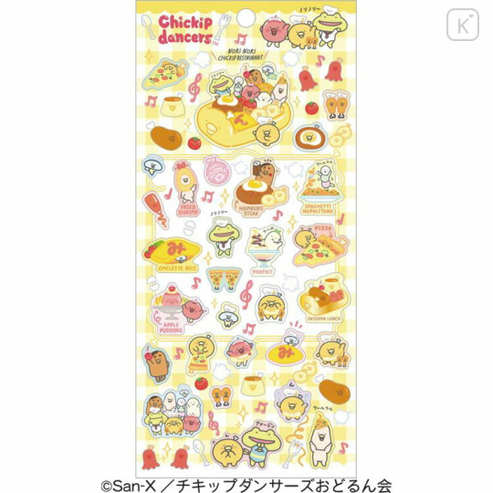 Japan San-X Sheet Sticker - Chickip Dancers / Upbeat Chickip Restaurant A - 1