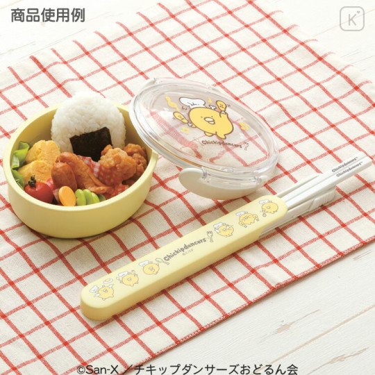 Japan San-X Mascot Chopsticks 18cm with Case - Chickip Dancers / Upbeat Chickip Restaurant - 2