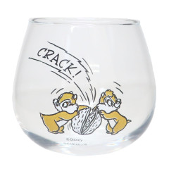 Japan Disney Swaying Glass Tumbler - Chip & Dale / Crack