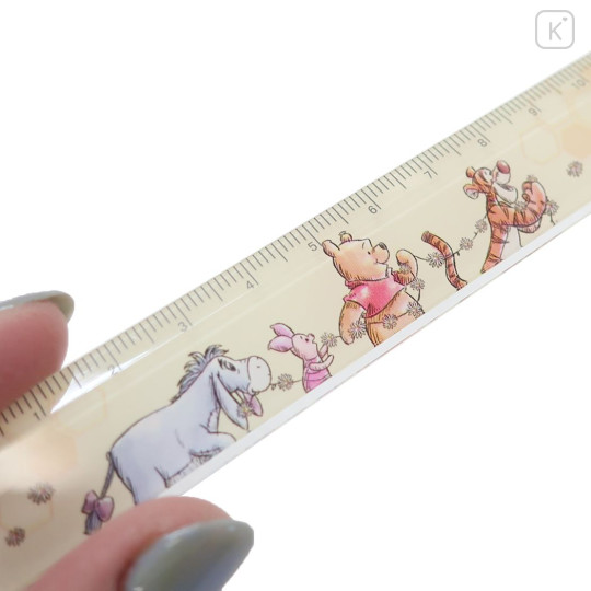 Japan Disney 17cm Ruler - Winnie the Pooh / Light Yellow - 2