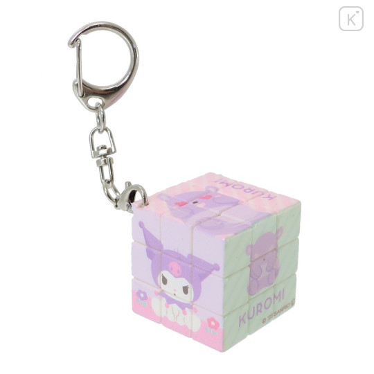 Japan Sanrio Keychain Puzzle Cube Rubik's Cube - Kuromi - 1