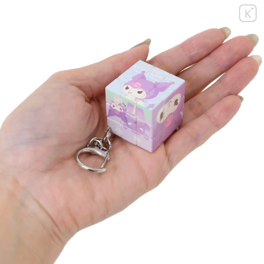 Japan Sanrio Keychain Puzzle Cube Rubik's Cube - Kuromi - 2