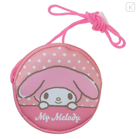 Japan Sanrio Mini Pouch & Neck Strap - My Melody : Colorful Dots - 1