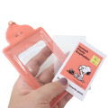 Japan Peanuts Pass Case Keychain - Snoopy / Orange Red - 2