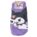 Japan Sanrio Fluffy Kid Socks - Kuromi : Smirk - 1