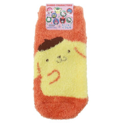 Japan Sanrio Fluffy Kid Socks - Pompompurin / Smile
