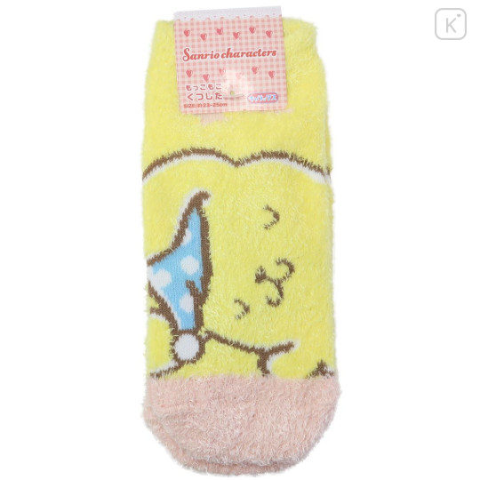 Japan Sanrio Fluffy Socks - Pompompurin / Sleepy - 1
