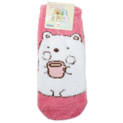 Japan San-X Fluffy Socks - Sumikko Gurashi / Shirokuma Cherry Pink