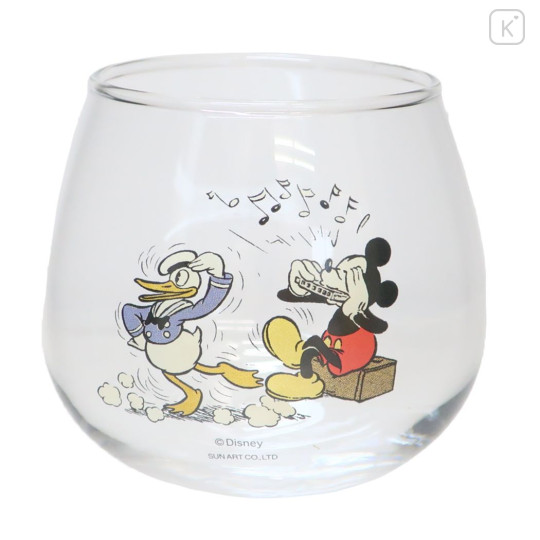 Japan Disney Swaying Glass Tumbler - Mickey Mouse & Donald Duck - 1