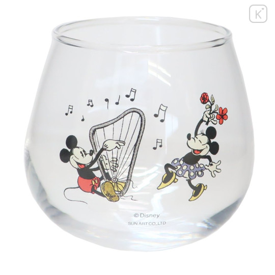 Japan Disney Swaying Glass Tumbler - Mickey Mouse & Minnie Mouse - 1