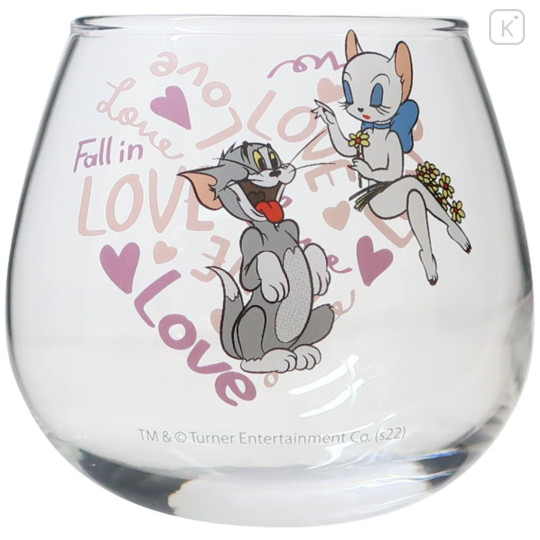 Japan Tom and Jerry Swaying Glass Tumbler - Tom & Toodles / Love - 1