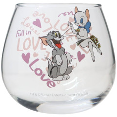 Japan Tom and Jerry Swaying Glass Tumbler - Tom & Toodles / Love