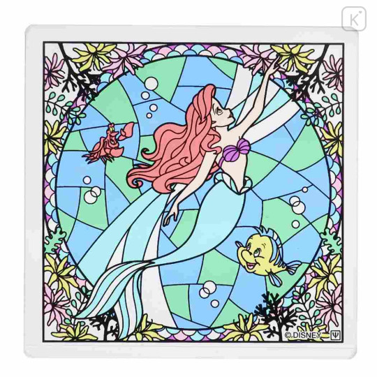 Japan Disney Stained Glass Coaster - Little Mermaid - 1