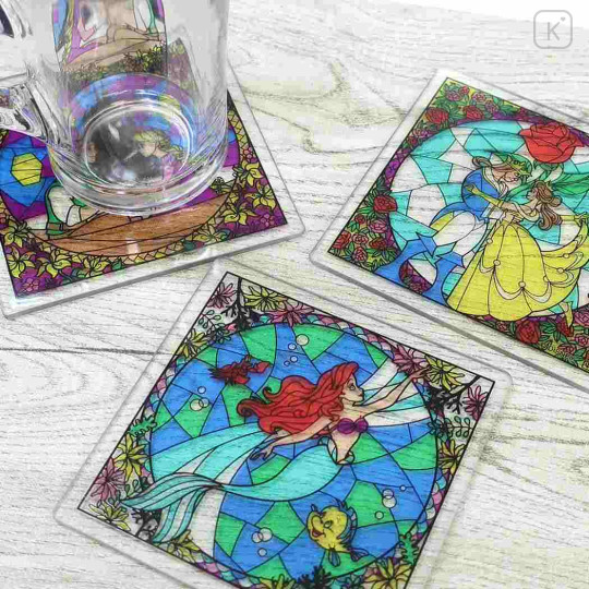 Japan Disney Stained Glass Coaster - Little Mermaid - 3