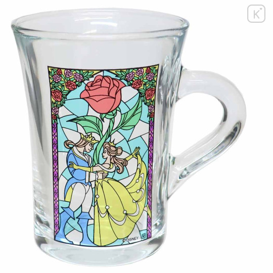 Japan Disney Stained Glass Mug - Beauty and the Beast - 1