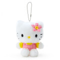 Japan Sanrio Original Mascot Holder - Hello Kitty / Houndstooth Flower - 1