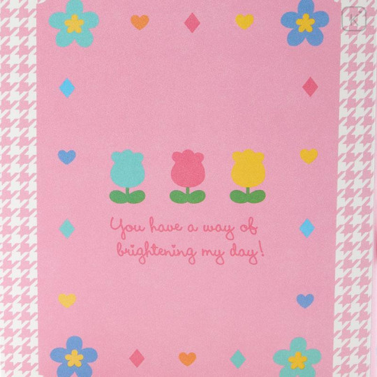Japan Sanrio Original Card File - Hello Kitty : Houndstooth Flower - 7