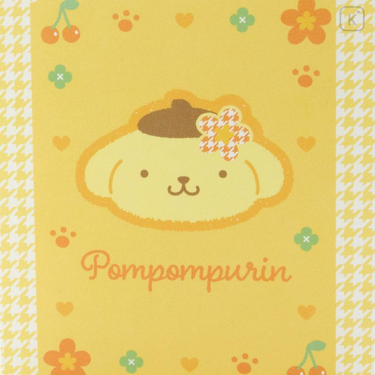 Japan Sanrio Original Card File - Pompompurin / Houndstooth Flower - 6