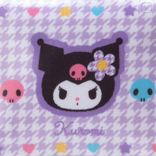 Japan Sanrio Original Pouch - Kuromi / Houndstooth Flower - 5