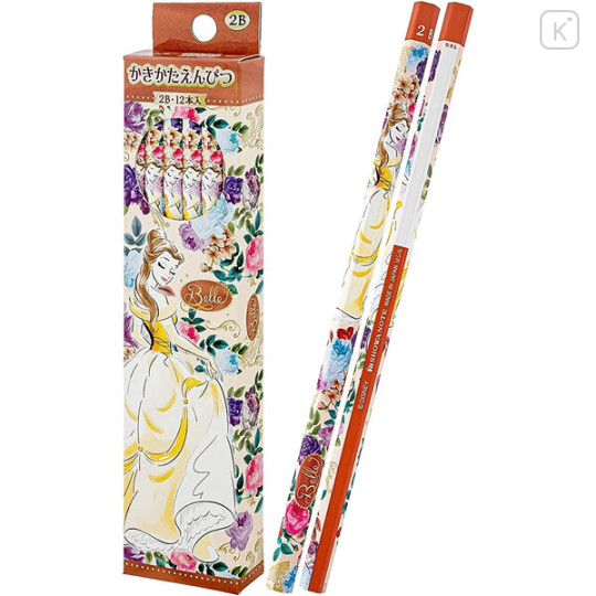 Japan Disney Princess 2B Pencil 12pcs Set - Beauty and the Beast - 1