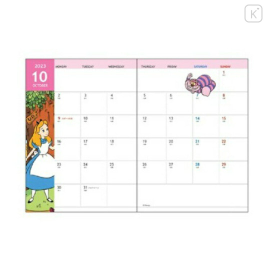 Japan Disney A6 Monthly Schedule Book - 2024 / Alice in Wonderland - 2