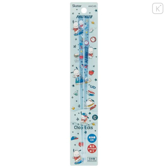 Japan Sanrio Transparent Chopsticks 21cm - Pochacco / Blue - 1