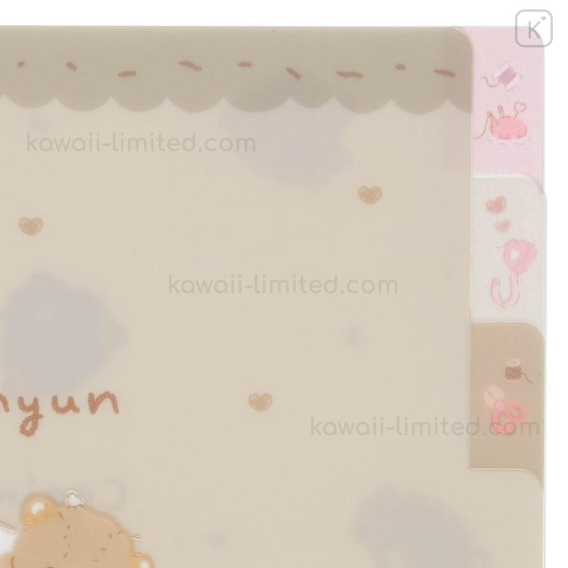 Japan Sanrio Original 3 Pockets A4 Index Clear File - Cogimyun / Handmade  Bear