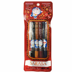 Japan Doraemon Sarasa Clip Gel Pen 4pcs Set - Happy / Wine