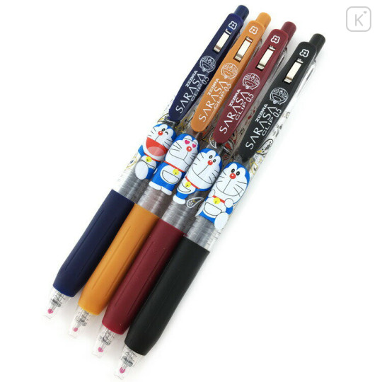 Japan Doraemon Sarasa Clip Gel Pen 4pcs Set - Happy / Wine - 2