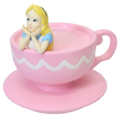Japan Disney Coin Bank Figure - Alice in Wonderland / Pink Tea Cup