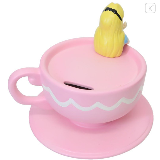 Japan Disney Coin Bank Figure - Alice in Wonderland / Pink Tea Cup - 2