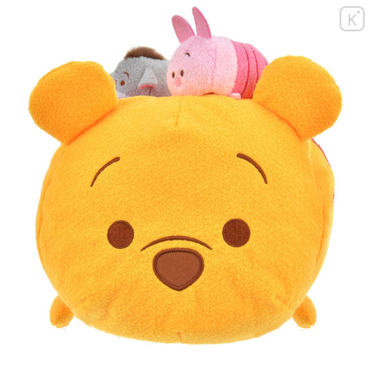Japan Disney Store Tsum Tsum Fluffy Plush Tissue Box Cover - Pooh : Piglet 10th Anniversary - 4