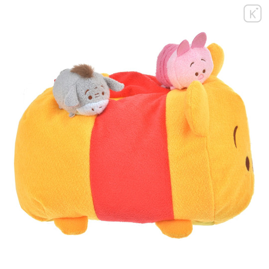 Japan Disney Store Tsum Tsum Fluffy Plush Tissue Box Cover - Pooh : Piglet 10th Anniversary - 5