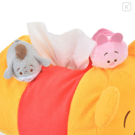 Japan Disney Store Tsum Tsum Fluffy Plush Tissue Box Cover - Pooh : Piglet 10th Anniversary - 8
