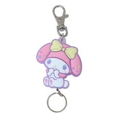 Japan Sanrio Rubber Reel Key Chain - My Melody / Love Eyes