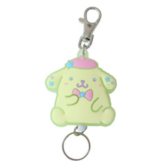 Japan Sanrio Rubber Reel Key Chain - Pompompurin / Love Eyes