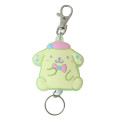 Japan Sanrio Rubber Reel Key Chain - Pompompurin / Love Eyes - 1