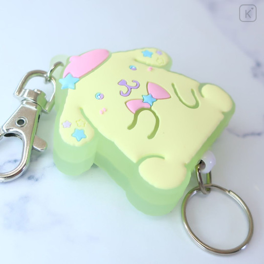 Japan Sanrio Rubber Reel Key Chain - Pompompurin / Love Eyes - 3