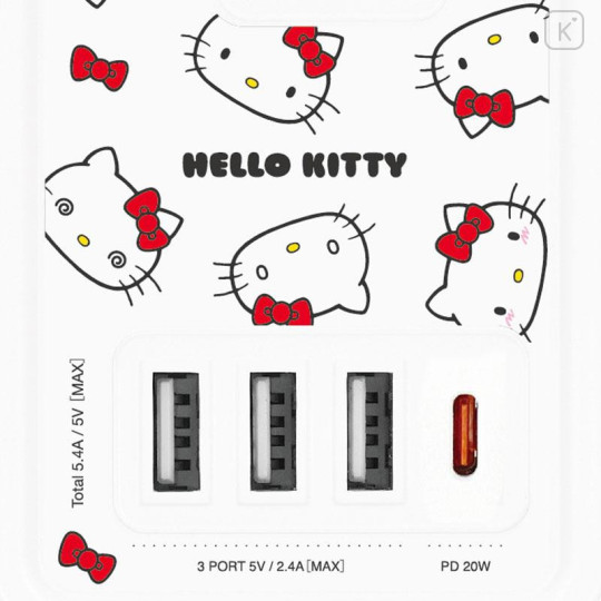 Japan Sanrio Tabletop Power Strip with Usb & Usb-C Ports - Hello Kitty - 4