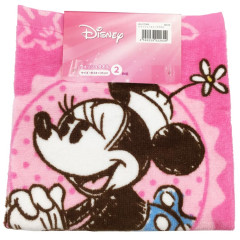 Japan Disney Jacquard Towel Handkerchief Set of 2 - Minnie Mouse / Pink