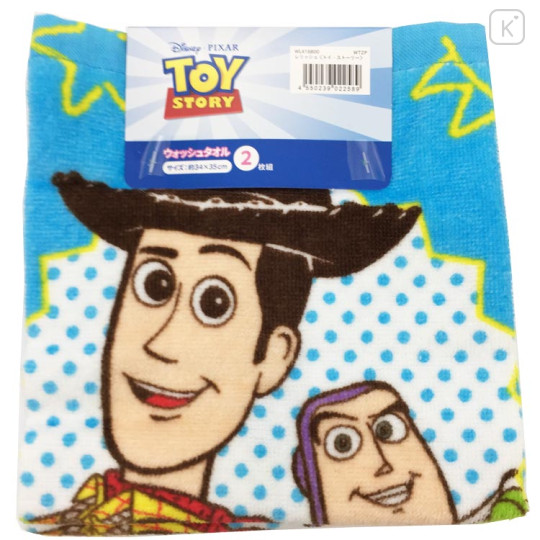 Japan Disney Jacquard Towel Handkerchief Set of 2 - Toy Story / Woody & Buzz - 1