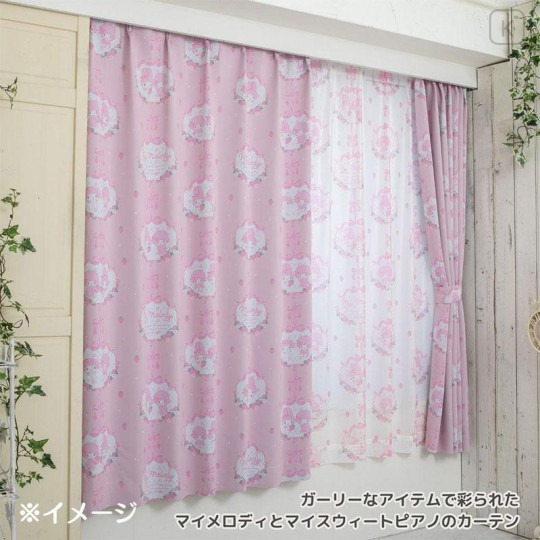 Japan Sanrio Light-blocking and Heat-insulating Curtain 2pcs Set 100×178cm - My Melody & My Sweet Piano - 5