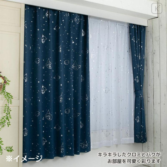 Japan Sanrio Foil Print Lace Curtain 2pcs Set 100×198cm - Kuromi - 5
