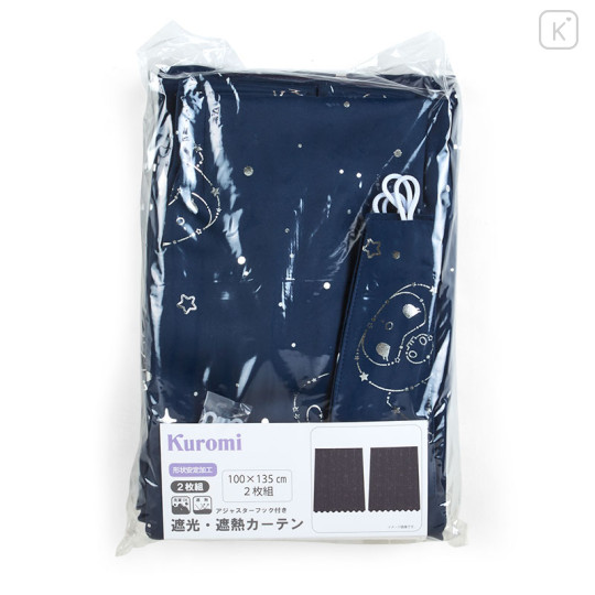 Japan Sanrio Foil Print Light-blocking and Heat-insulating Curtain 2pcs Set 100×135cm - Kuromi - 3